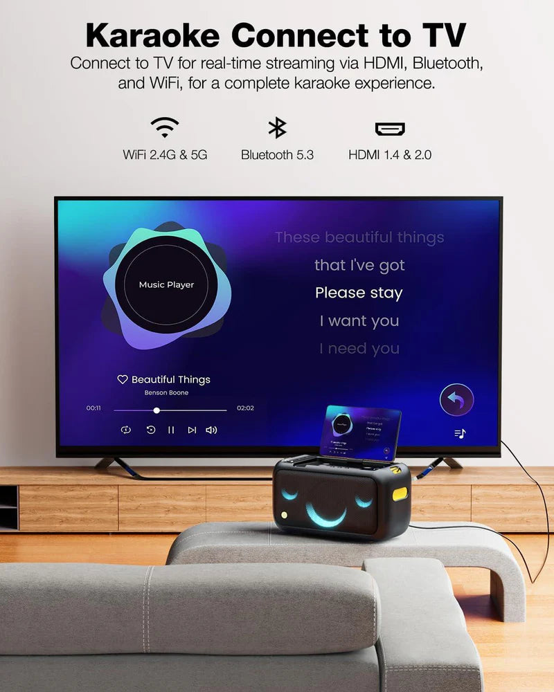 Machine audio sans fil portable Break X1 Premium, woofer de 6,5" et écran HD de 13,3"