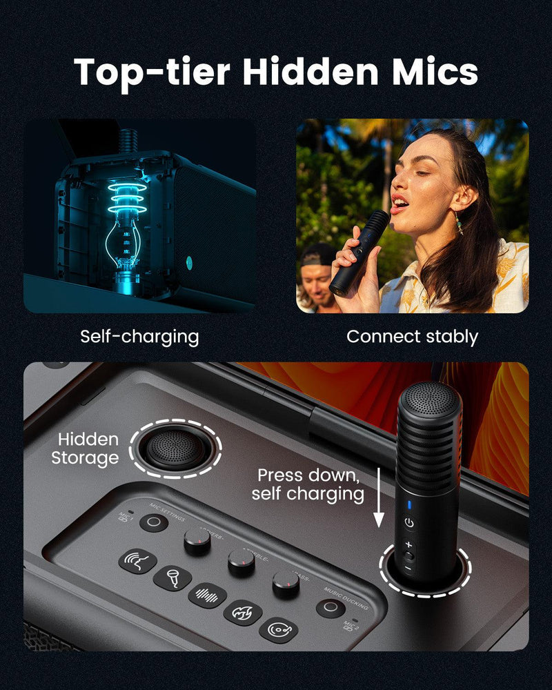 Machine audio sans fil portable Break X1 Premium, woofer de 6,5" et écran HD de 13,3"