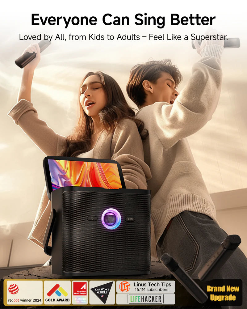 Shell S3 – Portable Karaoke Machine with 7” Touchscreen, 2 Wireless Microphones and 6 Months Free KaraFun App