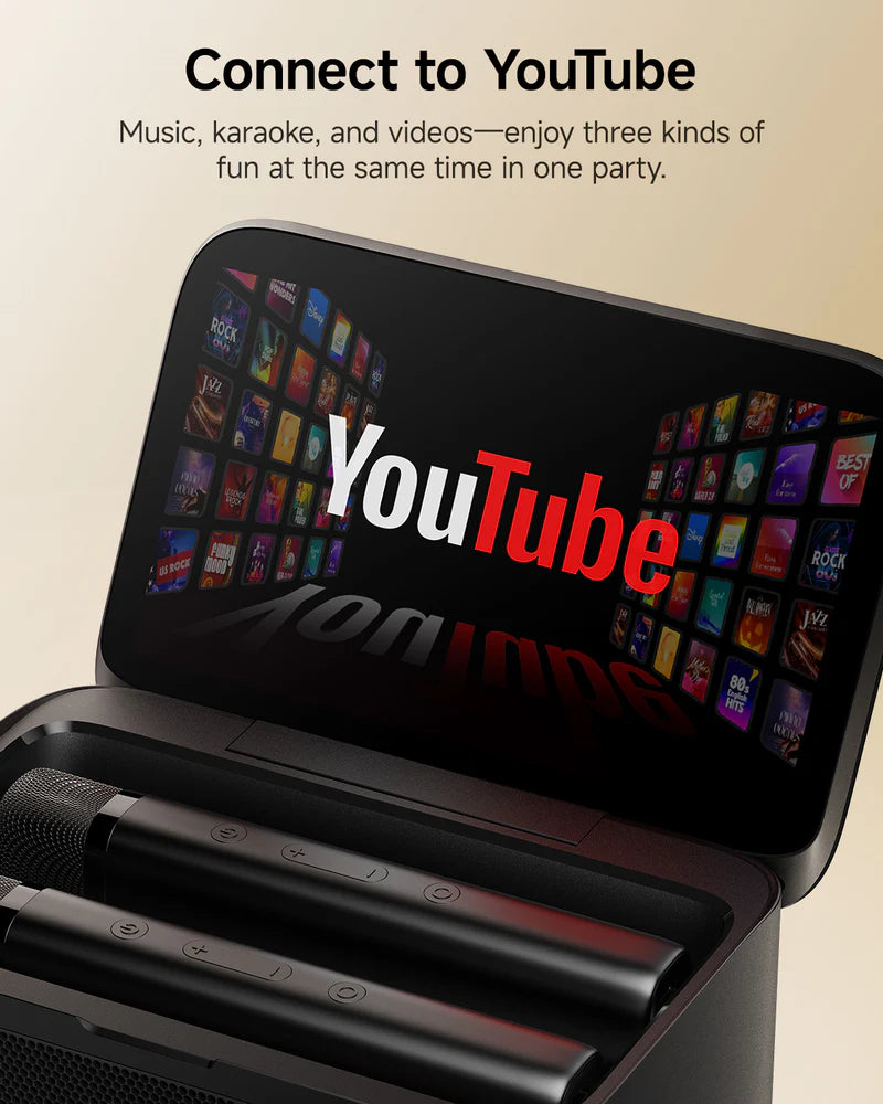 Shell S3 – Portable Karaoke Machine with 7” Touchscreen, 2 Wireless Microphones and 6 Months Free KaraFun App